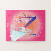 Puzzle Unicorne et princesse avec la lettre du château N  (Horizontal)