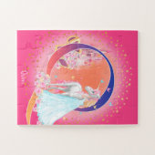 Puzzle Unicorne et princesse avec la lettre du château Q (Horizontal)