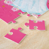 Puzzle Unicorne et princesse avec la lettre du château W  (Côté)