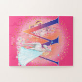 Puzzle Unicorne et princesse avec la lettre du château W  (Horizontal)