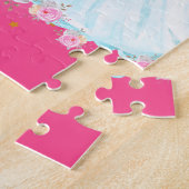 Puzzle Unicorne et princesse avec lettre du château A Mon (Côté)