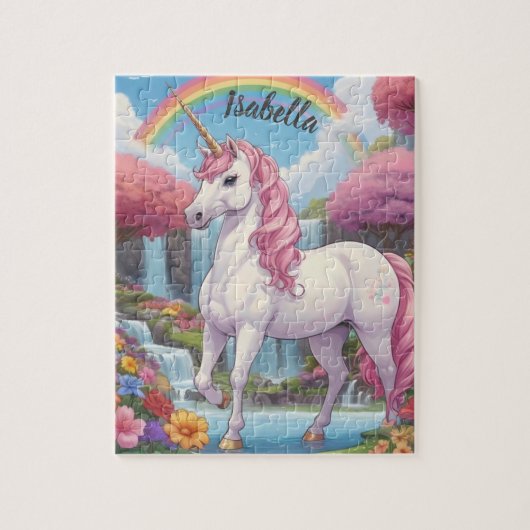 Puzzle Unicorne fée personnalisée (Vertical)