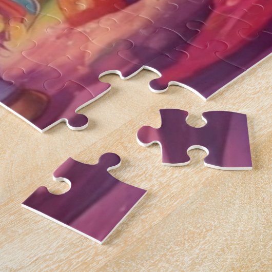 Puzzle Unicorne magique personnalisée et arc-en-ciel (Côté)