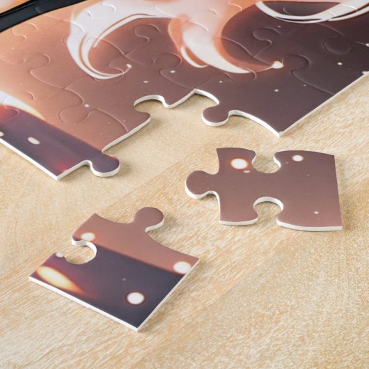 Puzzle Unicorne noire brillante enchantée (Côté)