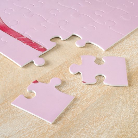 Puzzle Unicorne nordique rose avec Mane noir (Côté)