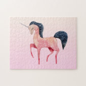 Puzzle Unicorne nordique rose avec Mane noir (Horizontal)