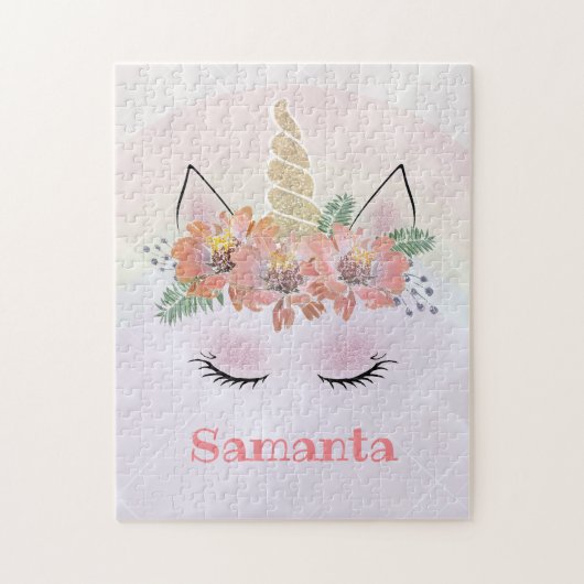 Puzzle Unicorne, Visage Unicorne, personnalisée, girly, f (Vertical)