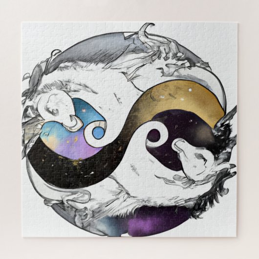 Puzzle Unicornes de Yin Yang (Horizontal)