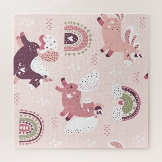 Puzzle Unicorns Rainbows : Pastel Magic Arrière - plan. (Horizontal)