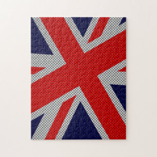 Puzzle Union Jack dynamique sur l'impression en fibre de