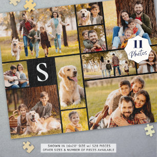 Puzzle Unique 11 Photo Collage Simple Monogramme Noir