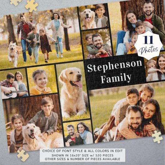 Puzzle Unique 11 Photo Collage Simple Personnalisé