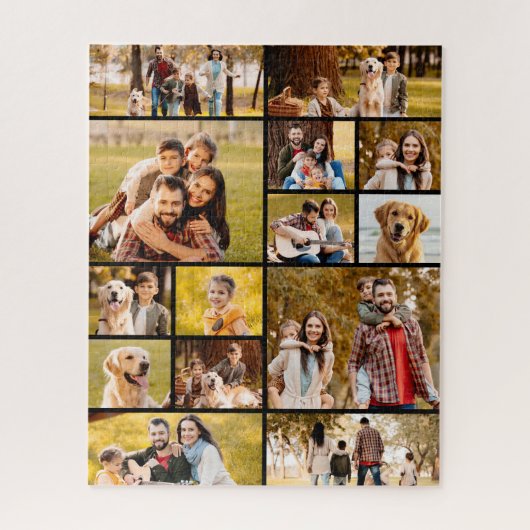 Puzzle Unique 14 Photo Collage Simple Noir (Vertical)