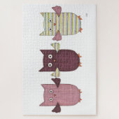 Puzzle Unique Art Puzzle-3 Purple Owls (Vertical)