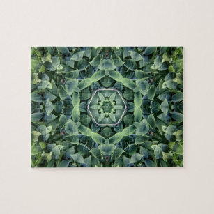 Puzzle Unique Green Star Abstrait géométrique Mandala