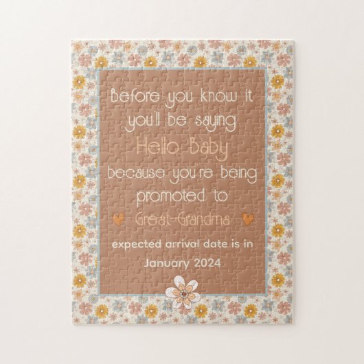 Puzzle Unique Grossesse Annoucienne Cadeau Vintage Retro (Vertical)
