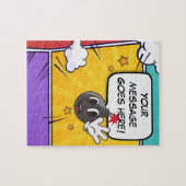 Puzzle Unique message personnalisé drôle style comique (Horizontal)