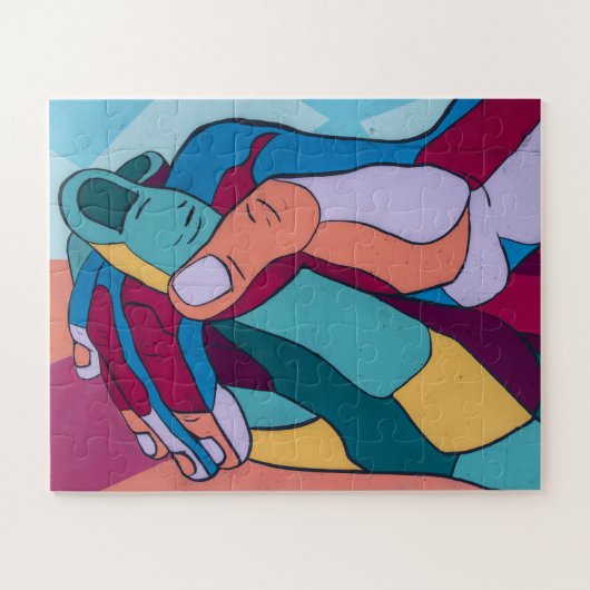 Puzzle Unité dans la diversité tenant la main puzzle. (Horizontal)