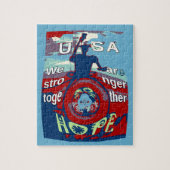 Puzzle United in Hope : Stronger Together - USA Art Print (Vertical)
