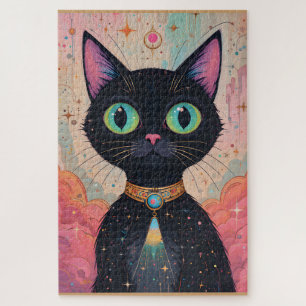 Puzzle Univers Chat Noir Cosmique Futuriste Atomique