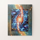 Puzzle Univers difficile et couleurs cosmiques bleu orang (Vertical)