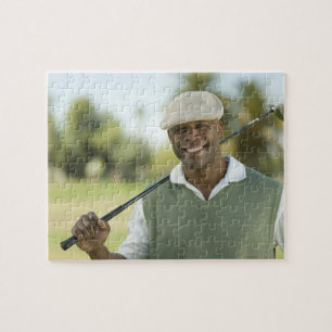 Puzzle USA, Arizona, Scottsdale, Homme souriant sur golf