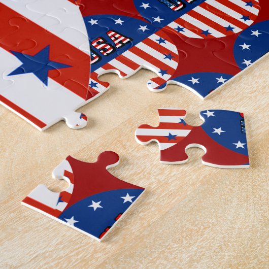 Puzzle USA - Drapeau américain et étoiles en cercle (Côté)