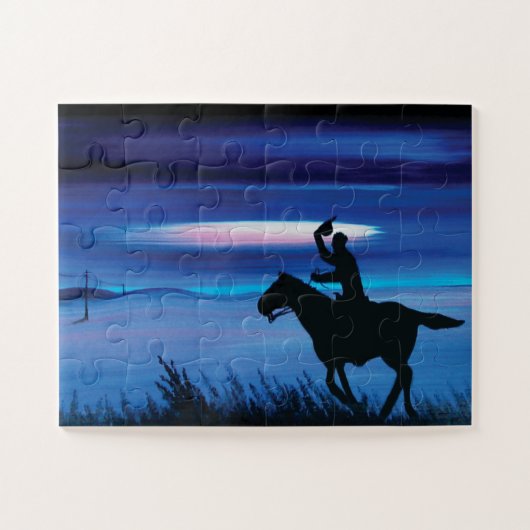 Puzzle USA Pony Express 🐎 Cowboy Rider Peinture (Horizontal)