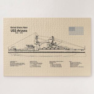 Puzzle USS Arizona - Plan directeur des navires SD
