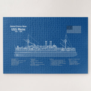 Puzzle USS Maine - Plan de plan des navires ABD