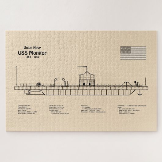 Puzzle USS Monitor - Plan de plan d'expédition SD (Horizontal)
