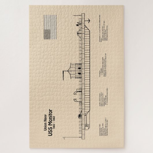 Puzzle USS Monitor - Plan de plan d'expédition SD (Vertical)