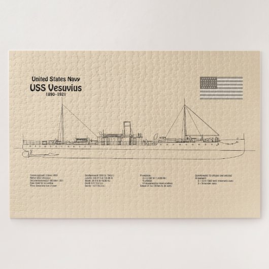 Puzzle USS Vesuvius - Plan directeur des navires SD (Horizontal)
