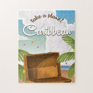 Puzzle Vacances aux Caraïbes Affiche de voyage classique,