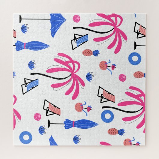 Puzzle Vacances d'été : Palm Trees Ananas Motif (Horizontal)