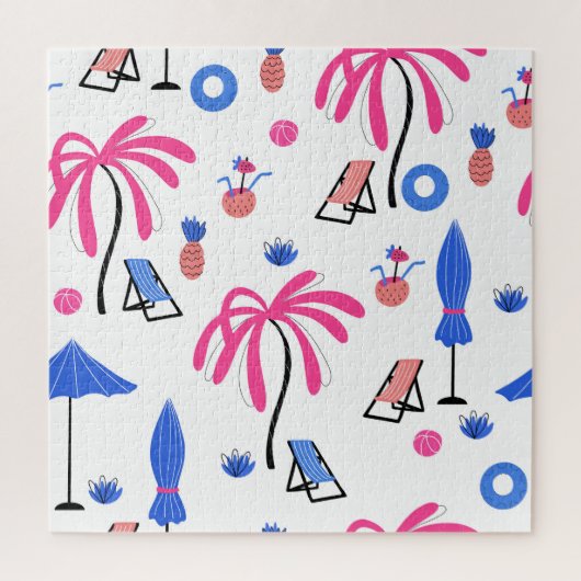 Puzzle Vacances d'été : Palm Trees Ananas Motif (Vertical)