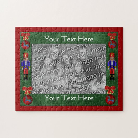 Puzzle Vacances d'ornements de casse-noix votre photo (Horizontal)