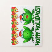 Puzzle Vacances Hoppy Caricature Grenouilles de Noël Bell (Vertical)