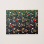 Puzzle Vacances matte vert or motif de Noël (Horizontal)