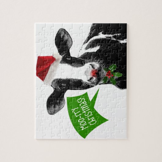 Puzzle Vache à Noël - Noël Moory ! (Vertical)