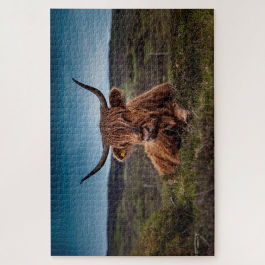 Puzzle Vache Brown à cornes (Vertical)