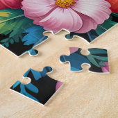Puzzle Vache des Highlands Floral (Côté)