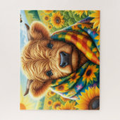 Puzzle Vache highland tournesol (Vertical)