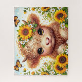 Puzzle Vache highland tournesol (Vertical)
