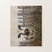 Puzzle Vache laiteuse noire et blanche Style Vintage (Vertical)