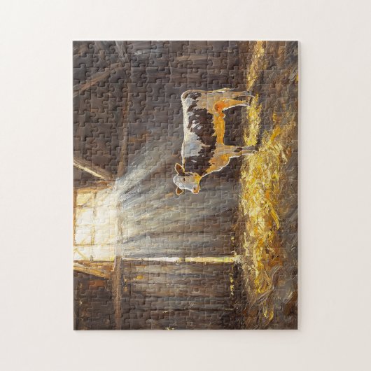 Puzzle Vache laitière dans une ferme rustique d'élevage (Vertical)