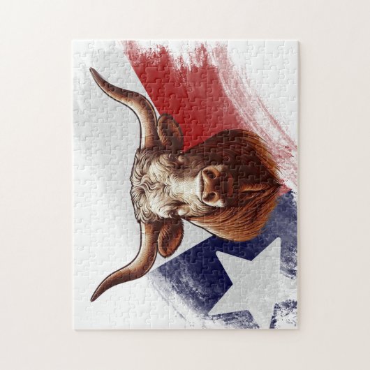 Puzzle Vache longhorne du Texas (Vertical)