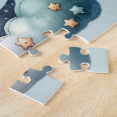 Puzzle Vache Patchwork Mignonne sur la Lune avec des Étoi (Côté)