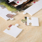 Puzzle Vache rustique à fleurs - Décor de ferme (Côté)