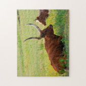 Puzzle Vaches à longue corne en Oklahoma. (Vertical)